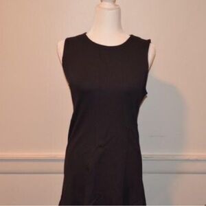 NWT - Banana Republic Women’s Thick Flow Dress (Black with Small White Dots,Med)